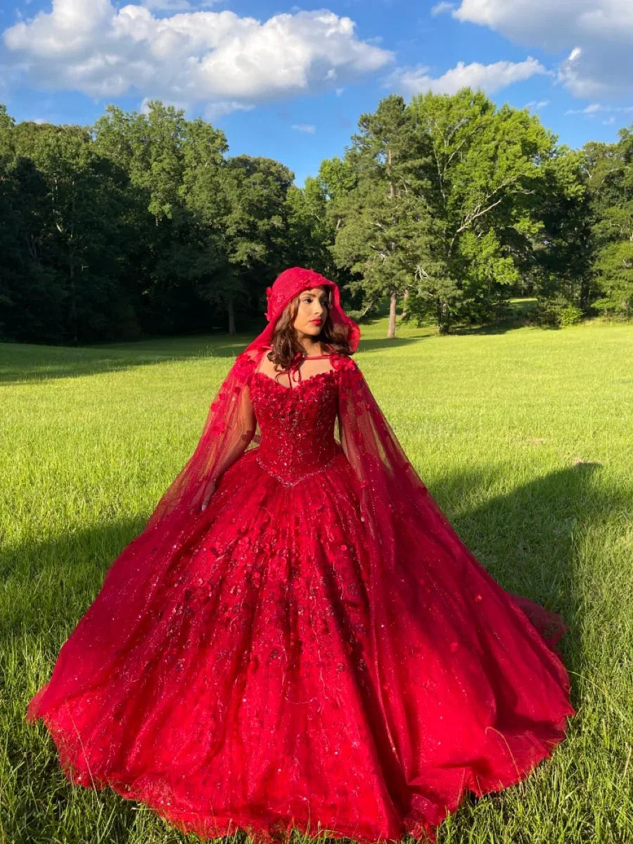 Robe somptueuse rouge pour Quinceañera, robe de bal rouge, robe rouge pour seizième anniversaire Y2338