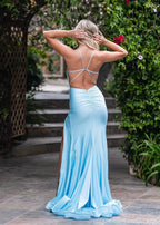 Robe de bal à dos croisé avec fente SYP17