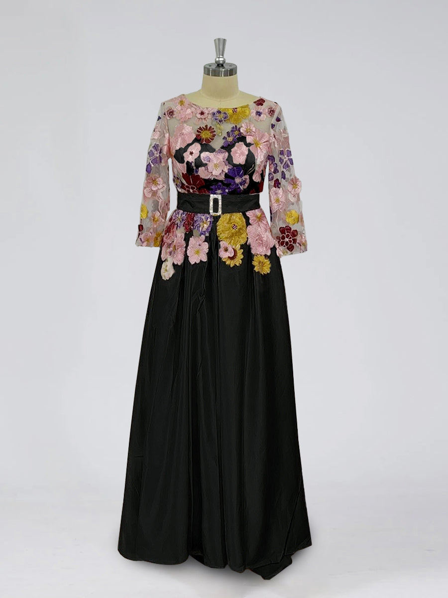 Asymmetrical A Line Princess Dress With Lace Appliques For Mother Of The Bride