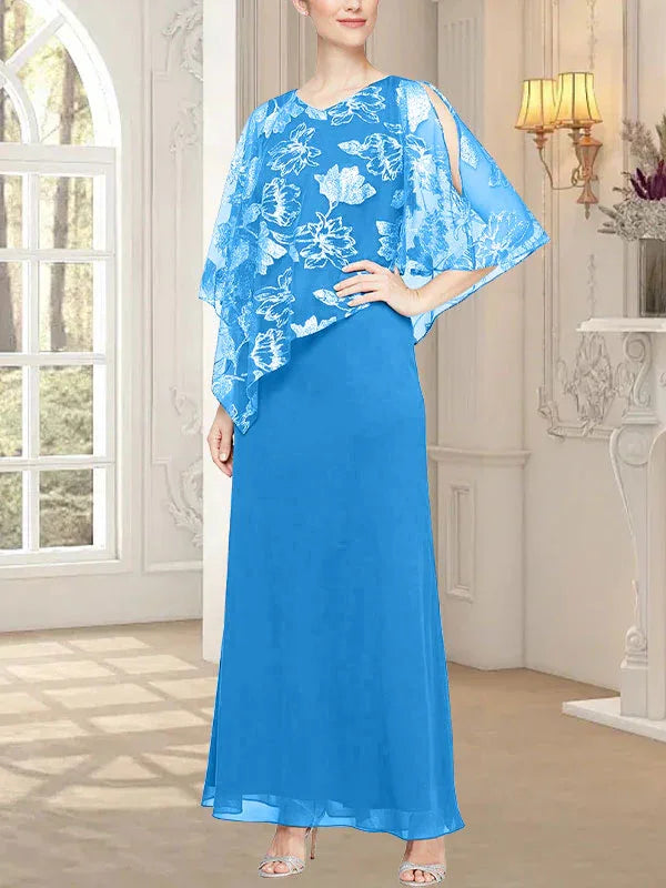 فستان شبكي طويل لامع مع صدرية بطبقة غير متماثلة مبتكرة