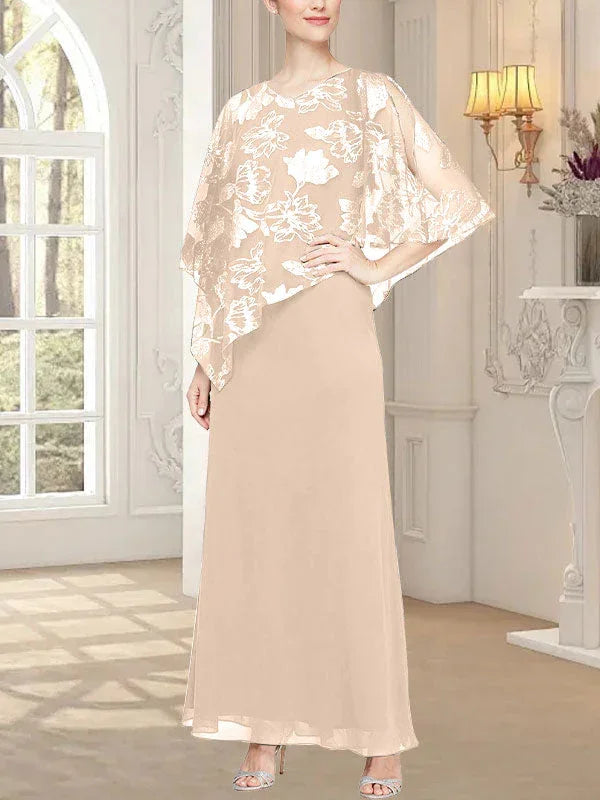 فستان شبكي طويل لامع مع صدرية بطبقة غير متماثلة مبتكرة