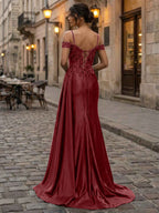 Emerald Green Beaded Satin Corset Long Prom Dress With Sheer Bodice