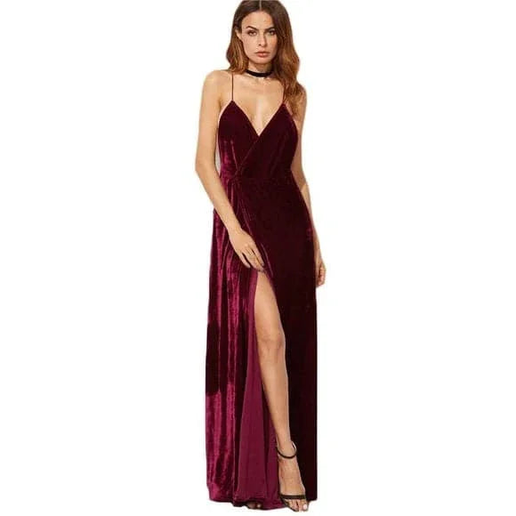 Vestido Formal de Veludo para Festa à Noite SYP9