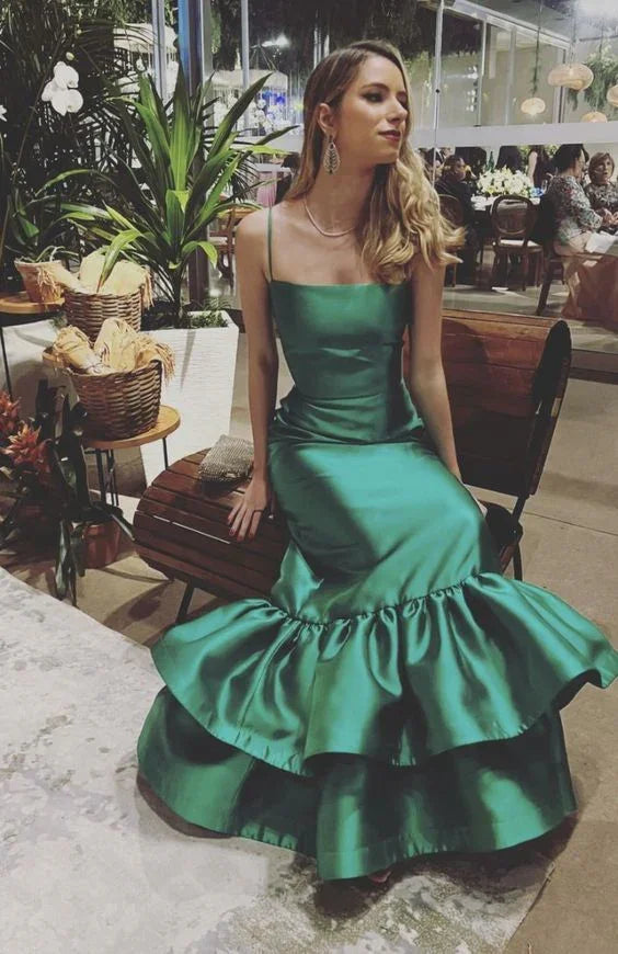 Nuovo arrivo abito da sera verde Abito lungo da ballo Y5455