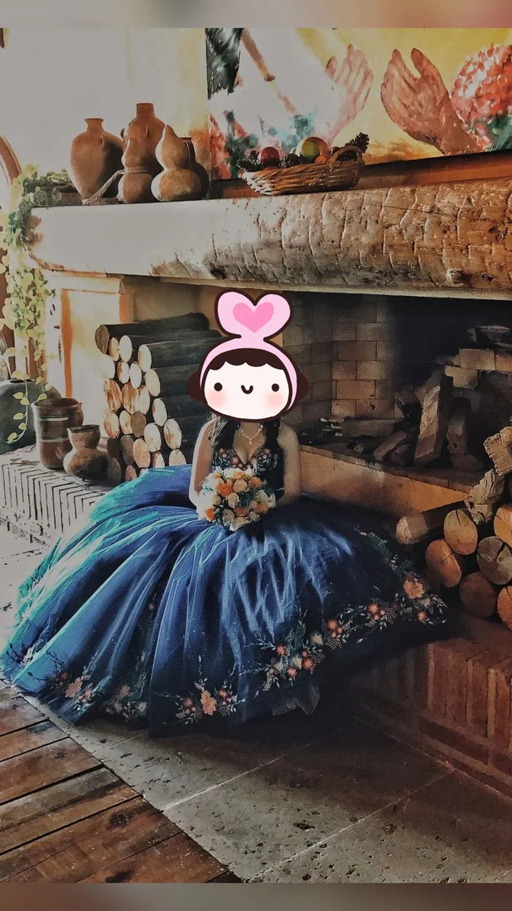 Robes de quinceañera bleu marine de luxe, robe de seize ans douce, robe de bal élégante Y4922