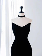 Robe longue de bal en tulle velours sirène noire Robe de soirée Y4678