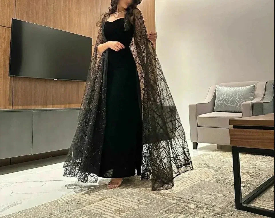 Elegante Abito da Sera Nero, Abito da Sera alla Moda Y5545