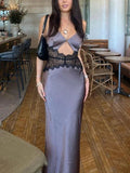 Robe de bal sexy en dentelle ajourée Robe de soirée Robe de fête de vacances Y7010