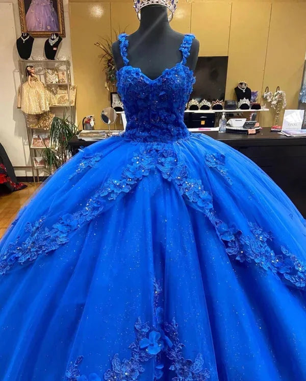 Robe de princesse bleu royal incroyable, robe de bal bleu royal pour seize ans Y825