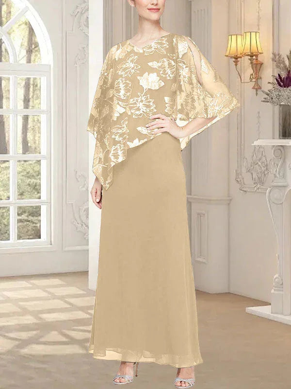 فستان شبكي طويل لامع مع صدرية بطبقة غير متماثلة مبتكرة