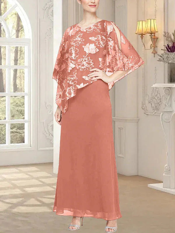 فستان شبكي طويل لامع مع صدرية بطبقة غير متماثلة مبتكرة