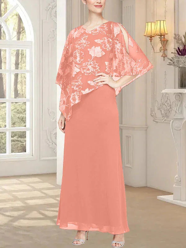 فستان شبكي طويل لامع مع صدرية بطبقة غير متماثلة مبتكرة