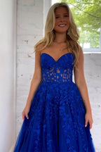 Abito da sera formale in tulle dolce a linea ad A con scollo a cuore