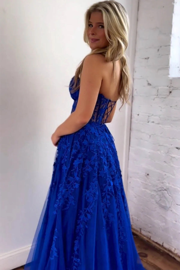 Abito da sera formale in tulle dolce a linea ad A con scollo a cuore