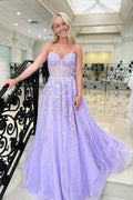 Abito da sera formale in tulle dolce a linea ad A con scollo a cuore