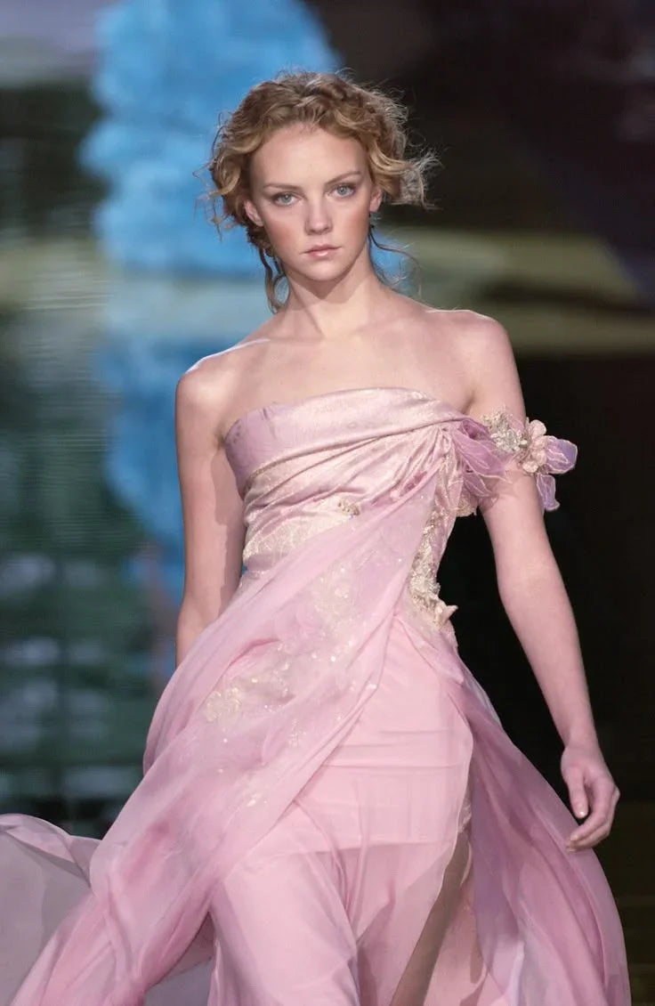Vestito da festa e ballo con applicazioni in chiffon rosa carino, abito da sera a linea A con spacco Y8436
