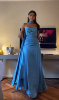 Robe de bal bleue élégante Robe de soirée bleue chic Y7442