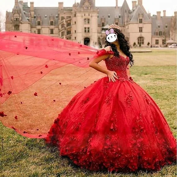 Robe rose douce pour 16 ans, robe de bal rose avec fleurs en relief, robe de princesse rose Y2337