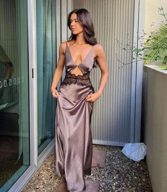 Robe de bal sexy en dentelle ajourée Robe de soirée Robe de fête de vacances Y7010