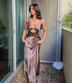 Robe de bal sexy en dentelle ajourée Robe de soirée Robe de fête de vacances Y7010