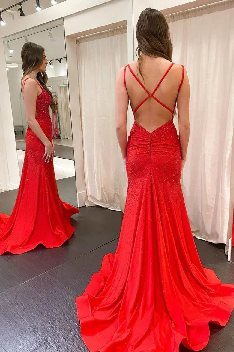 Abiti da sera lunghi gialli sirena Abiti da sera gialli senza schienale Abiti da sera formali Y1562