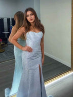Chic Black Ruched Rhinestone Long Prom Dress With Spaghetti Straps
