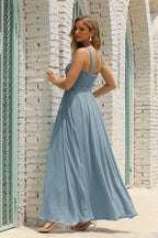 Vestido de Dama de Honra Halter em Chiffon para Mulher, Modelo A-Line, Longo, Formal, para Baile de Finalistas SEA28015