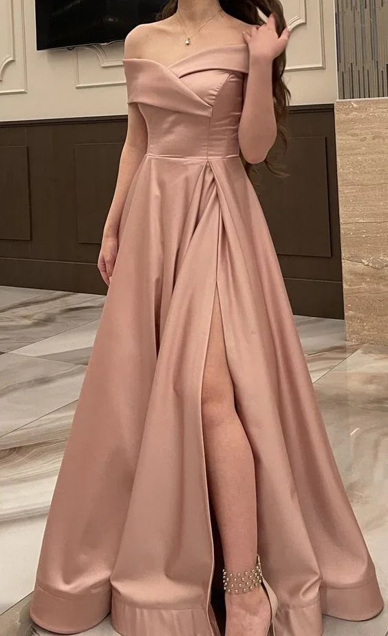 Robe de soirée décolletée en ligne A avec fente Robe de gala Y5242