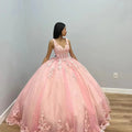 Robes roses de Quinceañera avec appliques en dentelle Robe de bal mexicaine pour 15e anniversaire Y4675