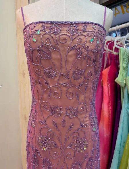 Abito da sera lungo sirena in tulle con spalline sottili lussuoso Y8137