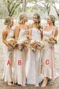 Elegant Satin Sheath Simple Long Bridesmaid Dresses, Bridal Party Dress