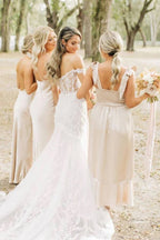Elegant Satin Sheath Simple Long Bridesmaid Dresses, Bridal Party Dress