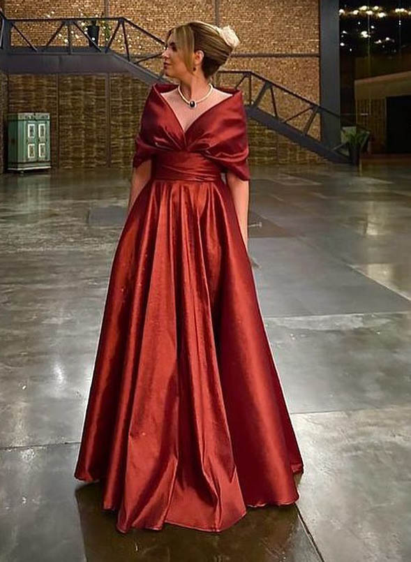 V Neck A Line Princess Gown For The Mother Of The Bride