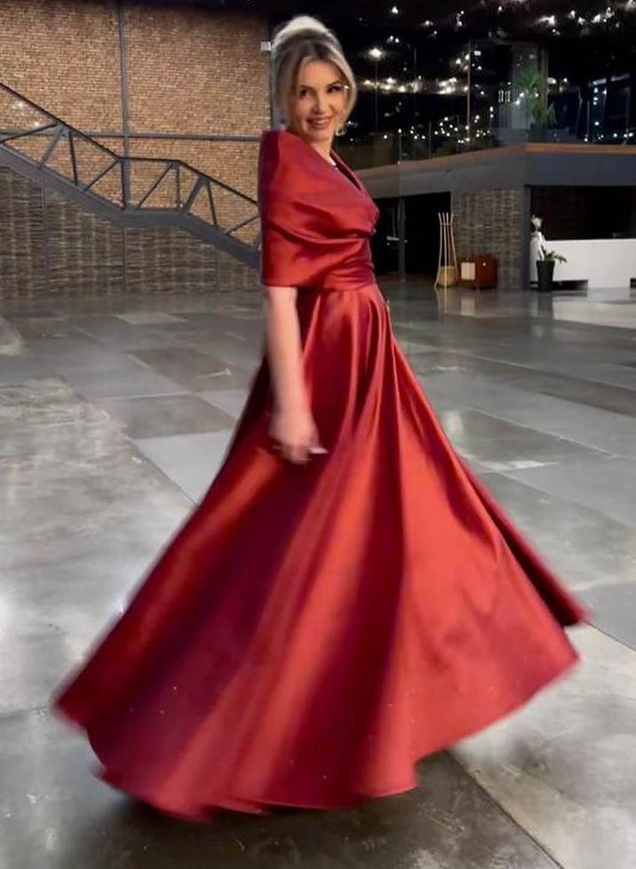 V Neck A Line Princess Gown For The Mother Of The Bride