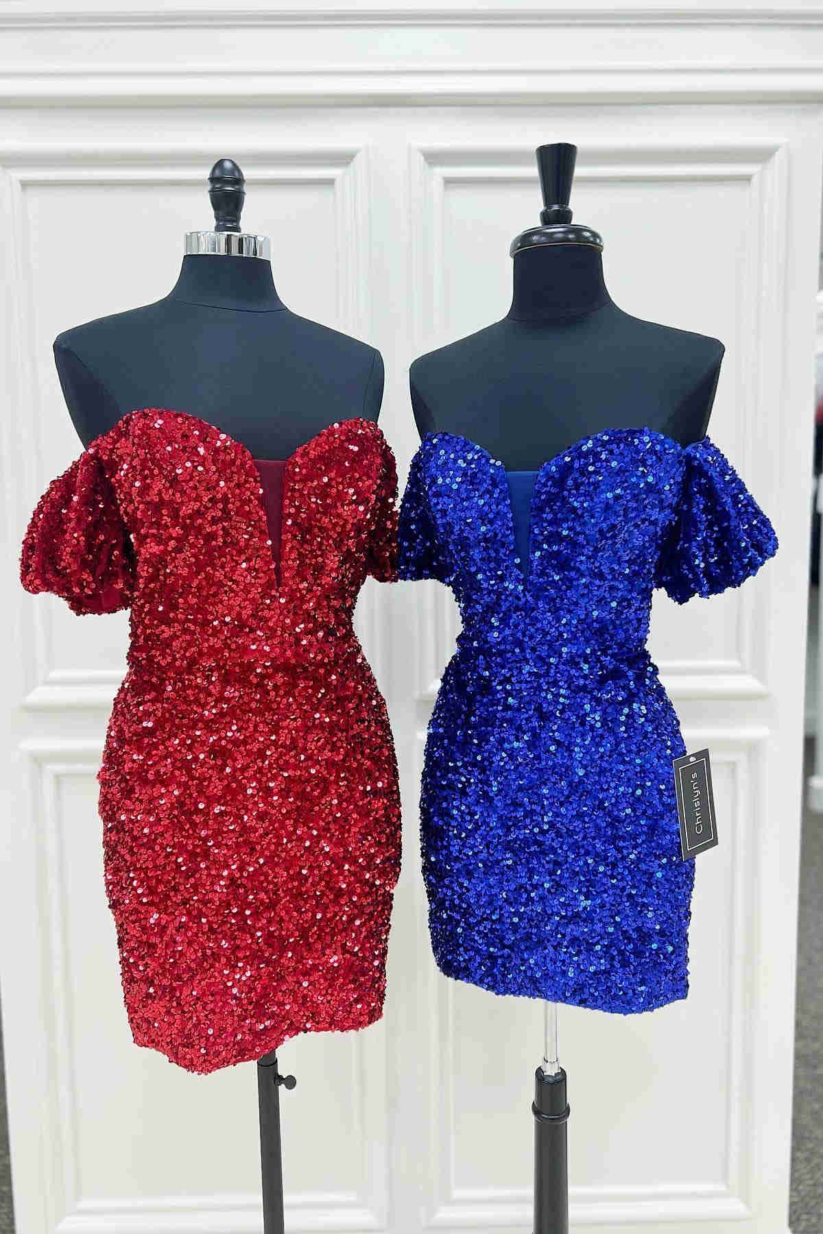 Abito aderente con scollo a cuore e paillettes per il ritorno a casa