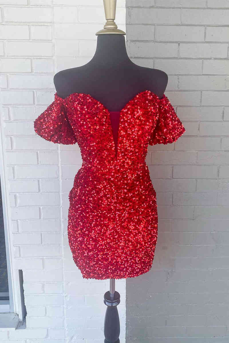 Abito aderente con scollo a cuore e paillettes per il ritorno a casa