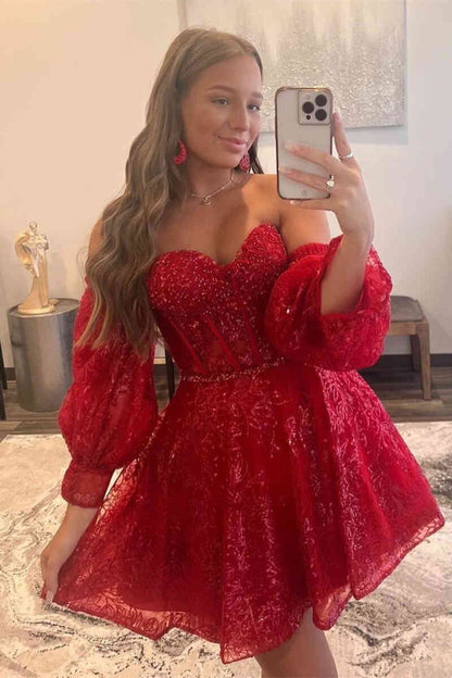 A-Linien-Heimkehrkleid mit Herzausschnitt