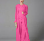 Mother Of The Bride Pantsuit With Jacket And Sequins Long Sleeve Chiffon