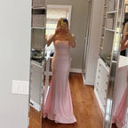 Robe de bal rose élégante sirène Robe de soirée rose Y5719