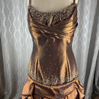 Vintage Satin Beaded Ruched Evening Dress Memaid Prom Dress Y8243