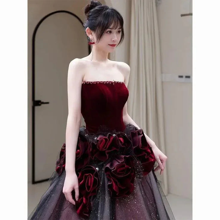 Rotes langes Abschlussballkleid Ballkleid Abendkleid edles Kleid Y7343