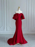 Encantador vestido de fiesta de satén con sirena Vestido de noche vintage Y4371