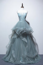 Abiti lunghi da sera in pizzo, abiti lunghi formali da sera in pizzo verde