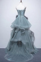 Abiti lunghi da sera in pizzo, abiti lunghi formali da sera in pizzo verde