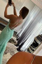 Tulle Mermaid Lace Appliques Long Prom Dresses, Evening Dresses