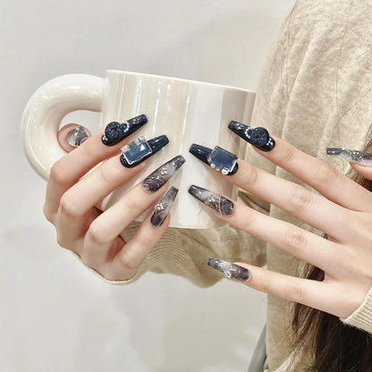 Nuevo estilo hecho a mano con diferentes formas artificiales para salón de uñas, cubierta completa extraíble ABS, puntas para uñas a presión 