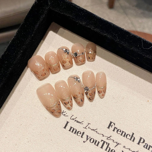 French False Nails Full Cover Acrylic Press on Nails Handmade Detachable Stick on Nails