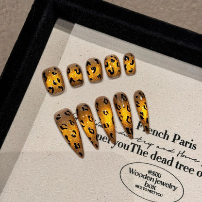 Uñas postizas reutilizables de diseño lujoso recién llegadas, uñas acrílicas cortas a presión, uñas artificiales 