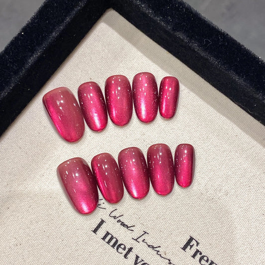 High Quality False Nail Cat's Eye Detachable ABS Press on Nails Various Colors Artificial Nail