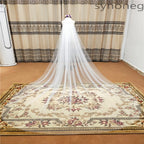Elegant One Layer Bridal Wedding Veil With Comb Soft Tulle 3 Meter White Ivory